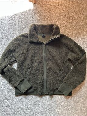 all in motion Olive Green Sherpa Fleece Jacket